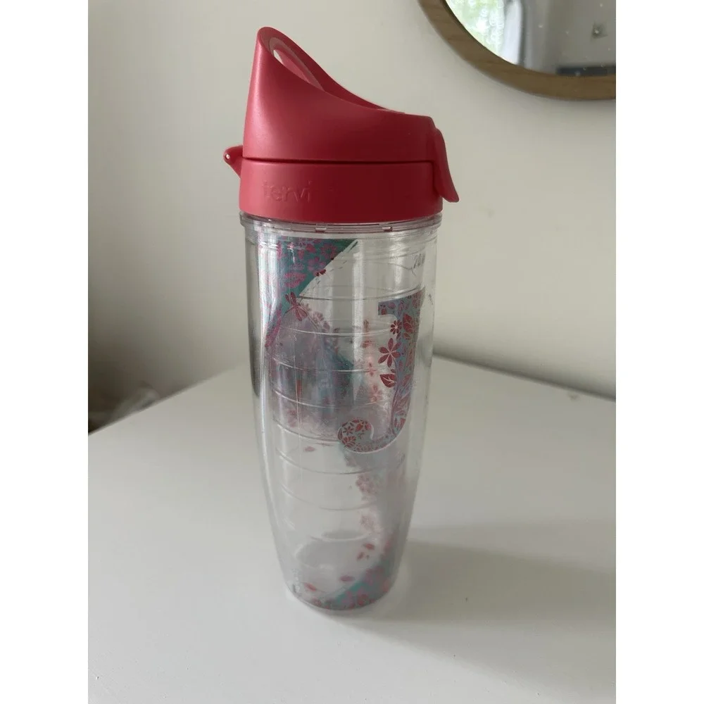 Letter J Tervis Tumblr With Pink Lid‎